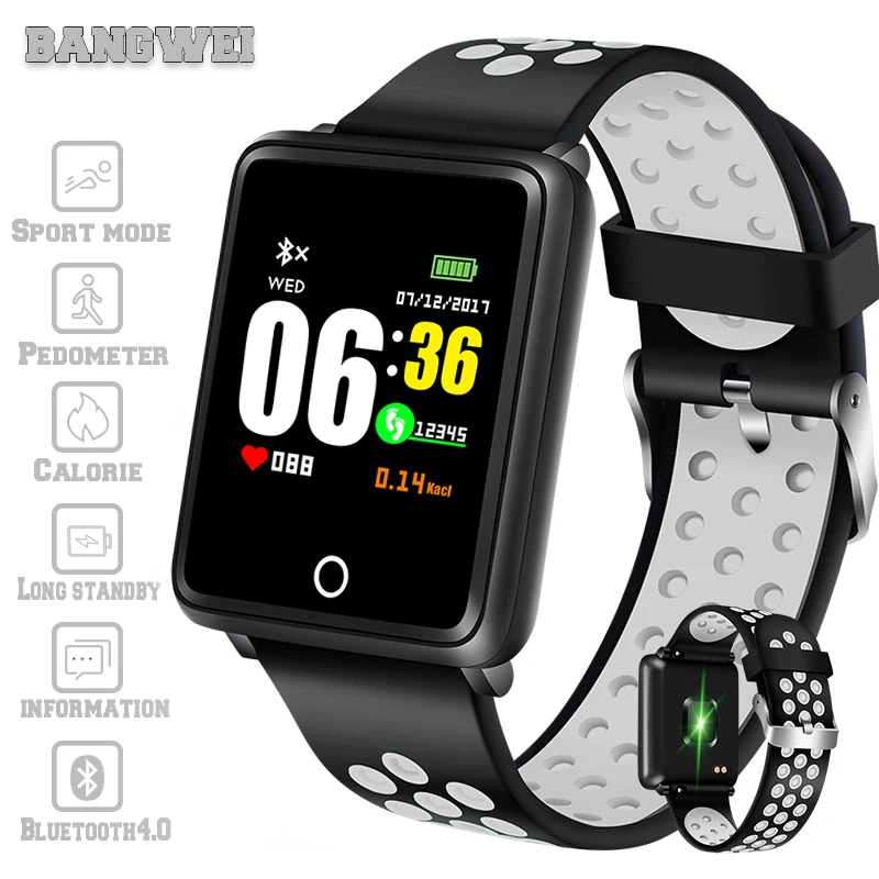 BANGWEI New Sport Watch Smart Fitness tracker Bluetooth Heart Rate Monitor Pedometer Smart Watch Men Watch for Android ios+Box
BANGWEI New Sport Watch Smart Fitness tracker Bluetooth Heart Rate Monitor Pedometer Smart Watch Men Watch for Android ios+Box