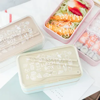 ONEUP Wheat straw Lunch Box Double Layer Thermal Insulation Bento Box With Bag Microwavable Food Container with Compartments
ONEUP Wheat straw Lunch Box Double Layer Thermal Insulation Bento Box With Bag Microwavable Food Container with Compartments