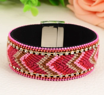 Wholesale Magnetic wrap bracelet handmade magnetic bracelet,unique designed braided cotton bracelet with magnetic clasp B1527 
Wholesale Magnetic wrap bracelet handmade magnetic bracelet,unique designed braided cotton bracelet with magnetic clasp B1527