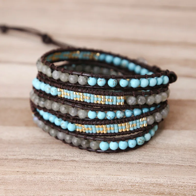 Unique Natural Stone Miyuki Beads Punk Bracelet Handmade wrap bracelet Classic Bohemian braid leather Bracelet Dropshipping
Unique Natural Stone Miyuki Beads Punk Bracelet Handmade wrap bracelet Classic Bohemian braid leather Bracelet Dropshipping