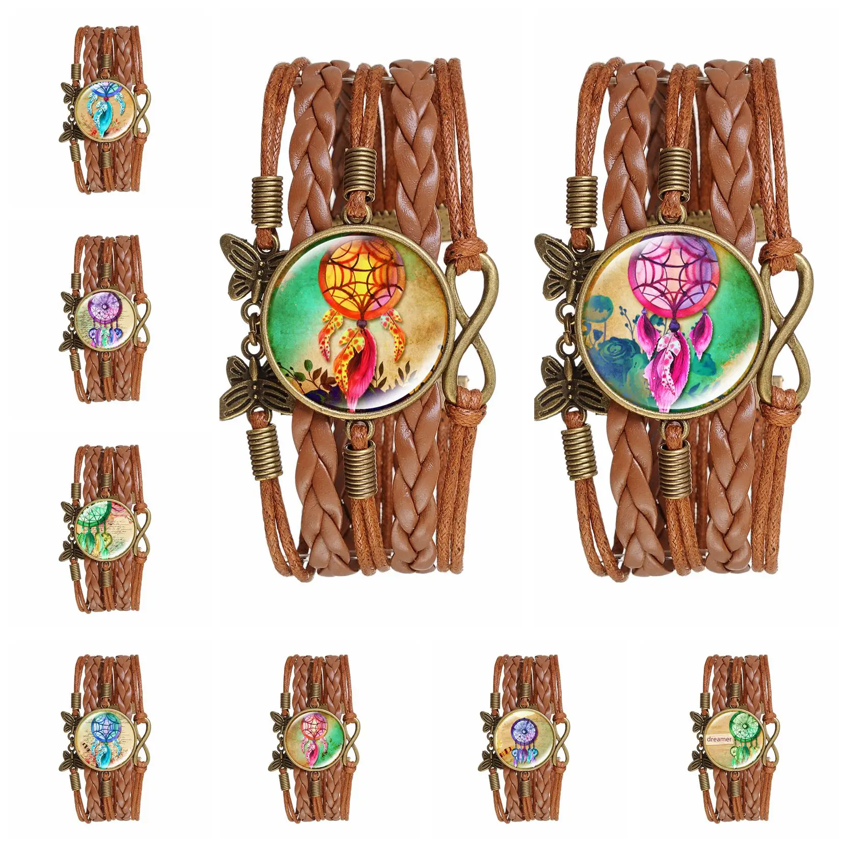 Infinity Dream Catcher Dream Adjustable Brown Leather Multi Layer Bracelet Wristband Exquisite Jewelry Accessories Bracelets
Infinity Dream Catcher Dream Adjustable Brown Leather Multi Layer Bracelet Wristband Exquisite Jewelry Accessories Bracelets