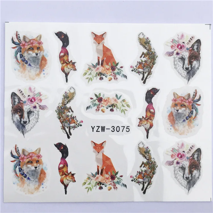 Nail Sticker Water Decals Wolf Fox Nail Slider Accessoires Art design Decoration Manicure Foil Adhesive Wraps Pegatinas Polish
Nail Sticker Water Decals Wolf Fox Nail Slider Accessoires Art design Decoration Manicure Foil Adhesive Wraps Pegatinas Polish