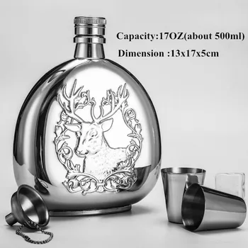 Alalinong 17oz Stainless Steel 304 Hip Flask Set Whiskey Vodka Liquor Flask Wine Water Bottle Set with gift box 2 cups, 1 funnel
Alalinong 17oz Stainless Steel 304 Hip Flask Set Whiskey Vodka Liquor Flask Wine Water Bottle Set with gift box 2 cups, 1 funnel