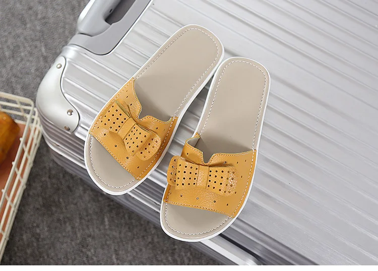 2017 New Women's Sandals Cow Leather Women Flats Shoes Platform Wedges Female Slides Beach Flip Flops Summer Shoe Lady 35-42 14