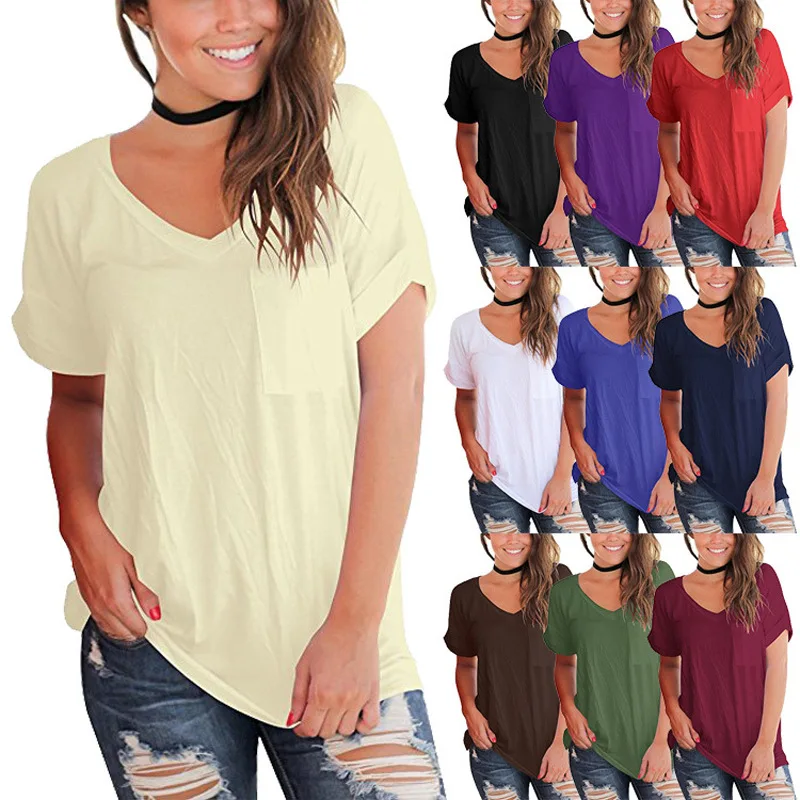 Modal summer women tshirt v collar pocket t-shirt solid casual short sleeves female t shirts oversized fashion tops for
Modal summer women tshirt v collar pocket t-shirt solid casual short sleeves female t shirts oversized fashion tops for