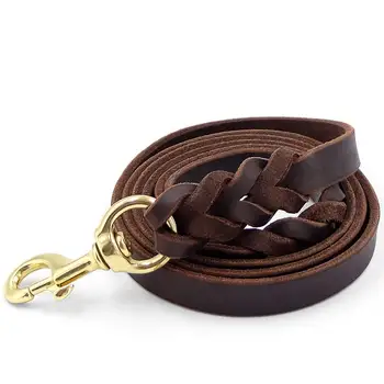 Genuine Leather Dog Leash Braided Heavy Duty Training Leash for Large Medium Small Dogs Running and Walking PL053
Genuine Leather Dog Leash Braided Heavy Duty Training Leash for Large Medium Small Dogs Running and Walking PL053