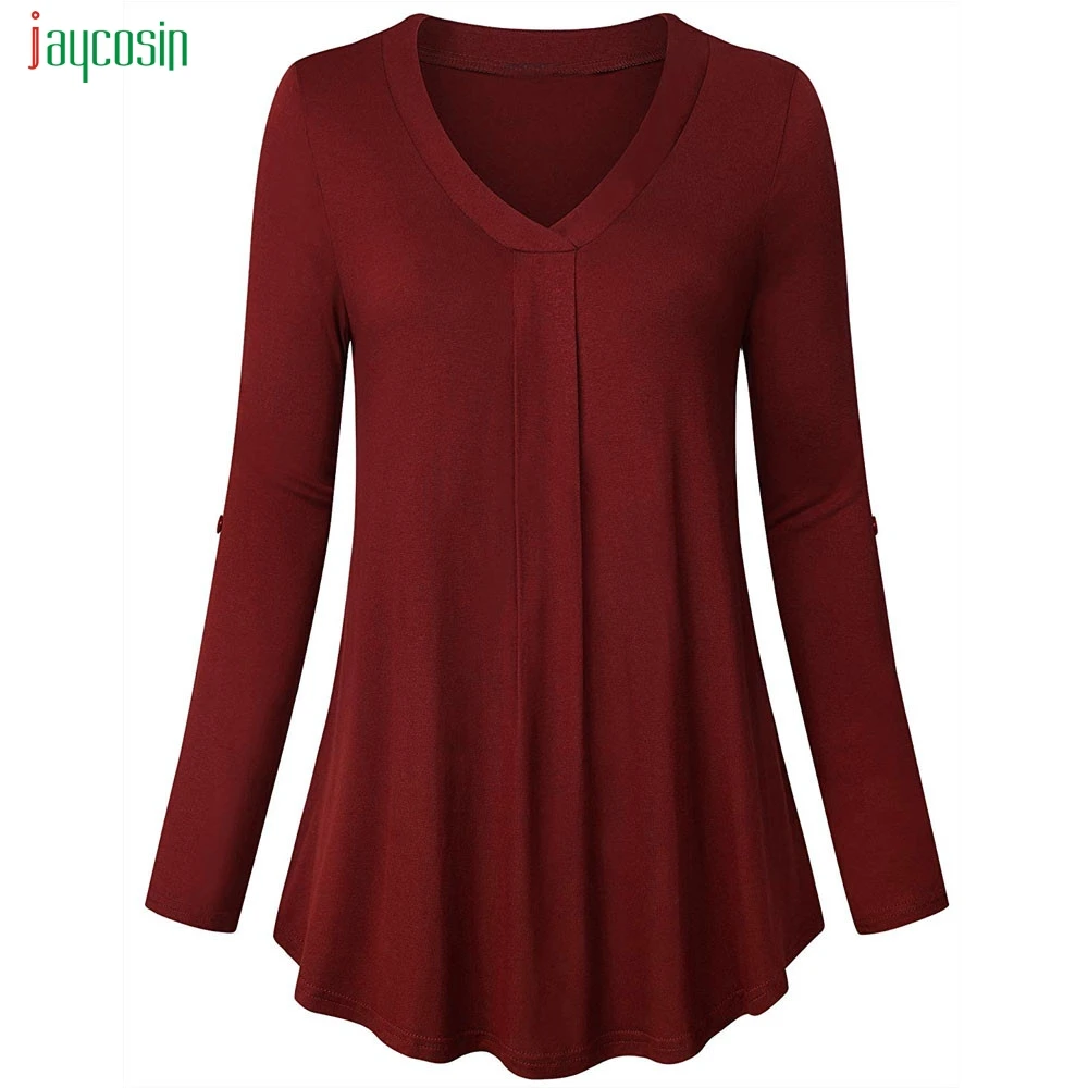 Jaycosin Women Blouses Fashion Half Sleeve V Neck Shirt Solid Blouse Loose Shirt Casual Tunic Tops New Blusas Femininas Unique
Jaycosin Women Blouses Fashion Half Sleeve V Neck Shirt Solid Blouse Loose Shirt Casual Tunic Tops New Blusas Femininas Unique