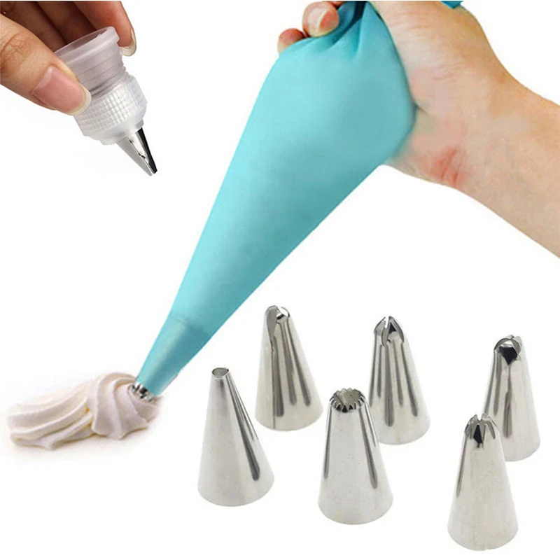FHEAL 38pcsset Russian Piping Pastry Bag Stainless Steel Nozzle Set Icing Piping Tubes Backware Cake Dessert Decorators -14