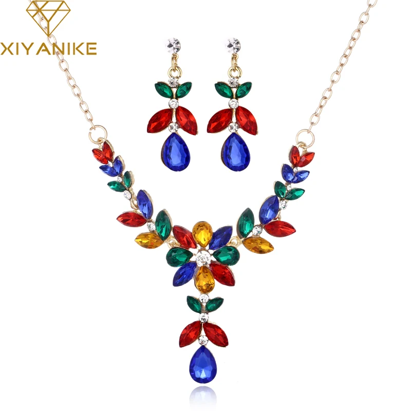 XIYANIKE Colorful Crystal Jewelry Sets for Women Statement Necklace Pendant Women Rhinestone Drop Earrings Fashion Jewelry N390
XIYANIKE Colorful Crystal Jewelry Sets for Women Statement Necklace Pendant Women Rhinestone Drop Earrings Fashion Jewelry N390