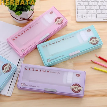 Student Small fresh Korean transparent window plastic pencil case large capacity double primary school stationery box gift
Student Small fresh Korean transparent window plastic pencil case large capacity double primary school stationery box gift