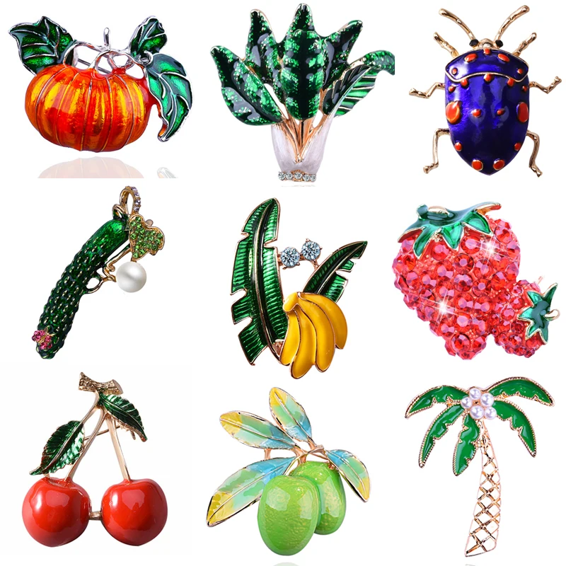 Fruit Brooch Jewelry Pumpkin Cucumber Strawberry Banana Cherry Coconut Tree Olive Brooches For Women Costume Brooch Pins Gift
Fruit Brooch Jewelry Pumpkin Cucumber Strawberry Banana Cherry Coconut Tree Olive Brooches For Women Costume Brooch Pins Gift