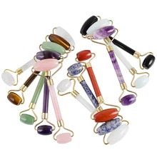 Natual קריסטל חן פנים עיסוי רולר מעשי ירקן פנים נגד קמטים גוף ראש נייד יופי בריאות כלים(China)