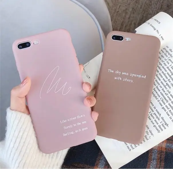 Korea Pink Letter Print Phone Case for Iphone Xs Max Xr Anti-knock Simple Silicon Rubber Case for Iphone 7 8plus 6s Back Cover
Korea Pink Letter Print Phone Case for Iphone Xs Max Xr Anti-knock Simple Silicon Rubber Case for Iphone 7 8plus 6s Back Cover
