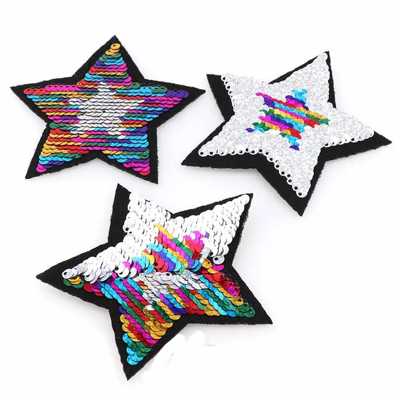Hot 1PC double-sided reversible sequins cloth stickers Embroidered Cloth Patches Sequins Stars DIY Patch Applique Craft Patch
Hot 1PC double-sided reversible sequins cloth stickers Embroidered Cloth Patches Sequins Stars DIY Patch Applique Craft Patch