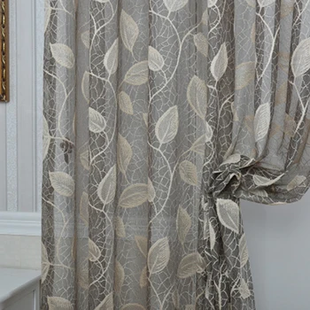 

Beautiful Curtain Rustic Leaf Tulle Curtains For Living Room Window Sheer for the Bedroom Kitchen Drapes Roman Curtains Blinds