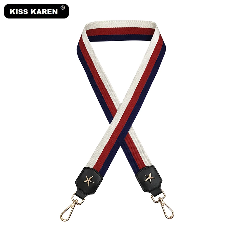 KISS KAREN Luxury Shoulder Bag Strap with Gold Star Rivet Cotton Handbag Straps Fashion Hanger Bag Parts Blue/Red/Beige Stripes
KISS KAREN Luxury Shoulder Bag Strap with Gold Star Rivet Cotton Handbag Straps Fashion Hanger Bag Parts Blue/Red/Beige Stripes