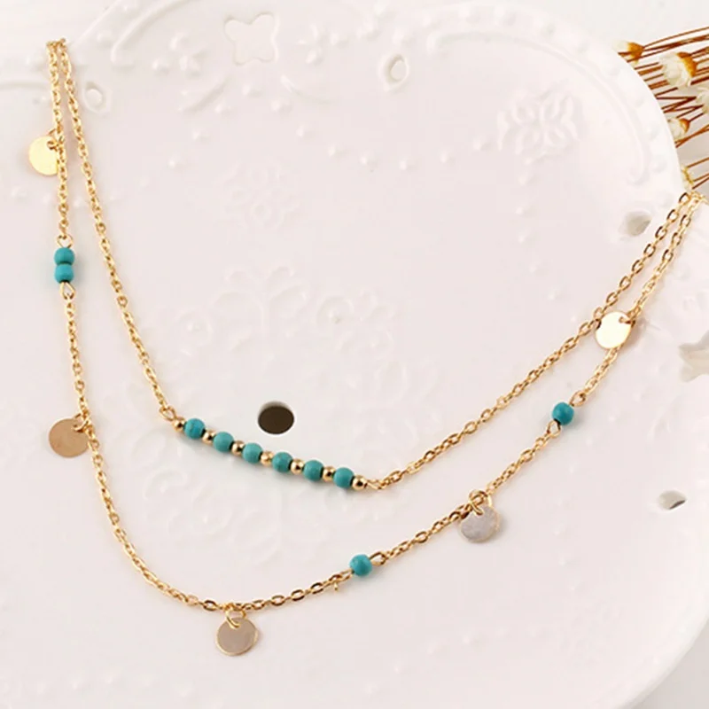 Romantic Beading Chic Necklaces Clavicle Sequins Chain Double Layered Cute Pendant Necklaces Lady Chain Necklace For Female
Romantic Beading Chic Necklaces Clavicle Sequins Chain Double Layered Cute Pendant Necklaces Lady Chain Necklace For Female