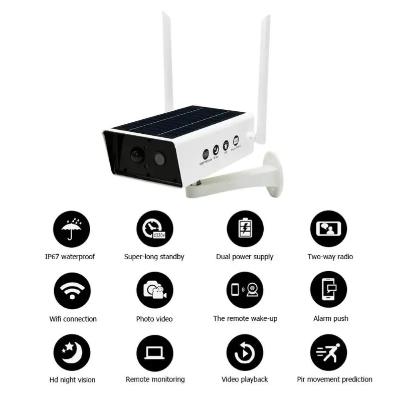 Y88 4G SIM Card Solar IP Camera 2MP Surveillance IP67 Waterproof Camcorder
Y88 4G SIM Card Solar IP Camera 2MP Surveillance IP67 Waterproof Camcorder