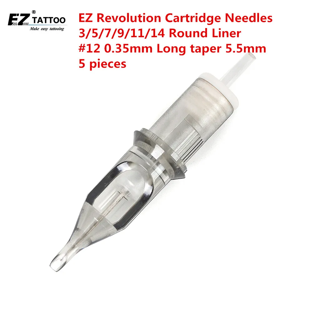 EZ Revolution Cartridge Tattoo Needles Round Liner #12 0.35mm Long Taper 5.5mm for Cartridge Machine and Grips 5pcs/lot
EZ Revolution Cartridge Tattoo Needles Round Liner #12 0.35mm Long Taper 5.5mm for Cartridge Machine and Grips 5pcs/lot