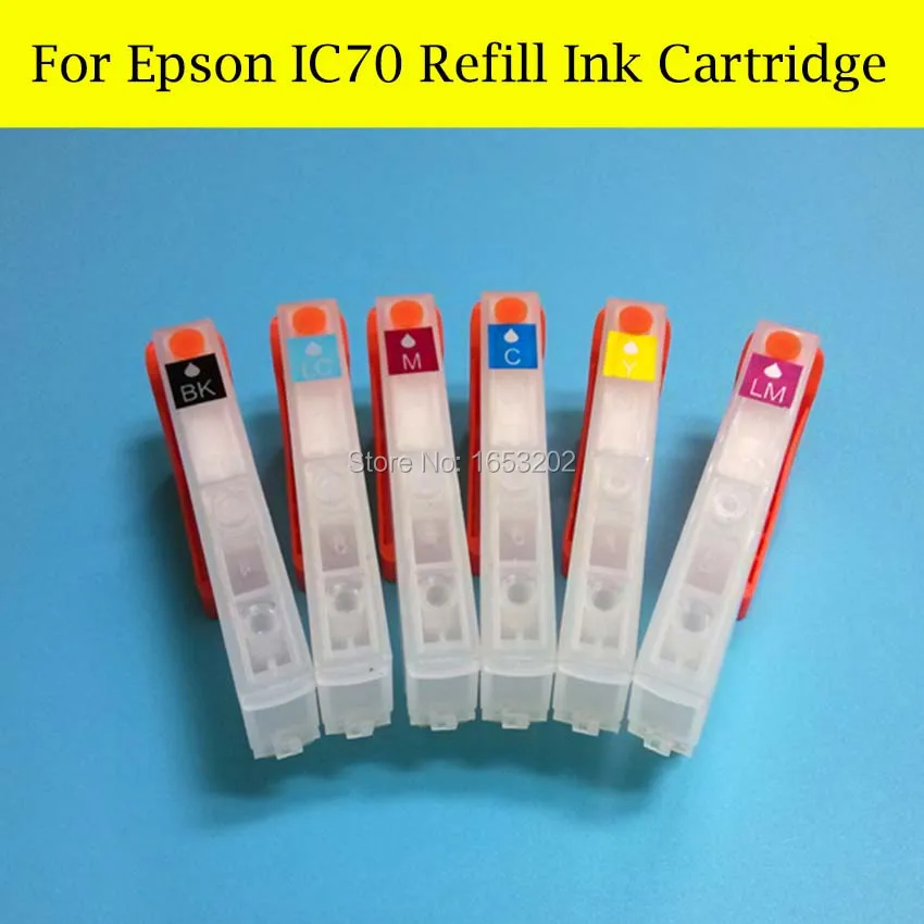 6 Color/Set IC70 Ink Cartridge For Epson EP706A/EP306/EP976A3/EP906F/EP776A/EP905F/EP905A/EP805/EP775/EP806 Printer
6 Color/Set IC70 Ink Cartridge For Epson EP706A/EP306/EP976A3/EP906F/EP776A/EP905F/EP905A/EP805/EP775/EP806 Printer