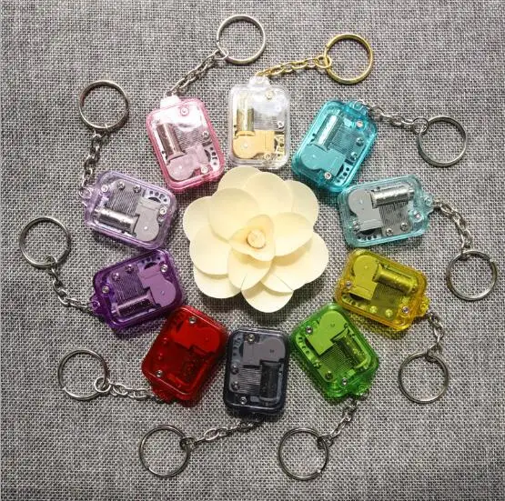Colorful Transparent Music Box Key Chain Mini Acrylic Wind Up Heart Music Box Keyring Key Ring Holder Girls Kid Gift 10pcs/lot
Colorful Transparent Music Box Key Chain Mini Acrylic Wind Up Heart Music Box Keyring Key Ring Holder Girls Kid Gift 10pcs/lot
