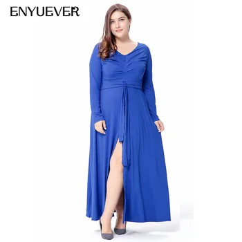 Enyuever Elegant Maxi Dress Plus Size 5XL 6XL V Neck Evening Party Winter Spring Long Sleeve Royal Blue Formal Dress Vestidos
Enyuever Elegant Maxi Dress Plus Size 5XL 6XL V Neck Evening Party Winter Spring Long Sleeve Royal Blue Formal Dress Vestidos