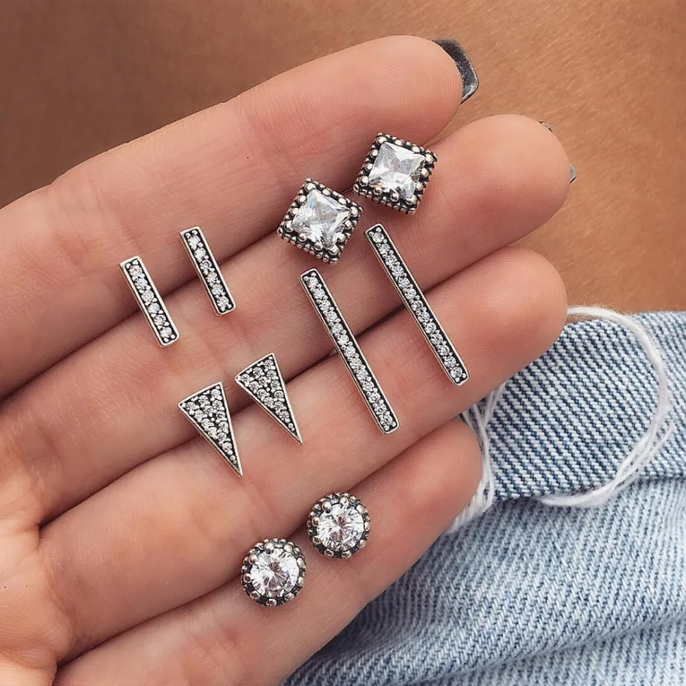 RscvonM Fashion Stud Earrings Set 5 Pair/Set Crystal Silver Color Triangle Bar Crystal Earrings for Women Boho Jewelry Brincos
RscvonM Fashion Stud Earrings Set 5 Pair/Set Crystal Silver Color Triangle Bar Crystal Earrings for Women Boho Jewelry Brincos