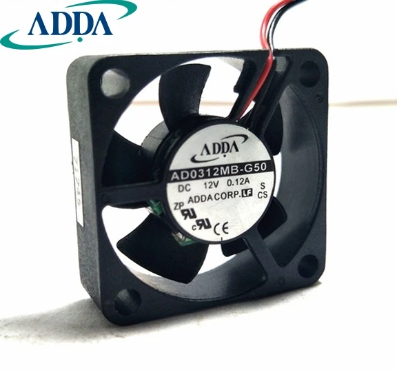 2pcs AD0312MB-G50 DC 12V 0.12A Server Square axial case cooling Fans 30x30x10mm 3cm 30mm 2-wire cooler