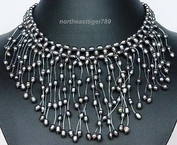 Hot sale Free Shipping>>>Fashion Magnificent Real Black Pearl Waterfall Sault Tufty Hand-knitted Necklace
Hot sale Free Shipping>>>Fashion Magnificent Real Black Pearl Waterfall Sault Tufty Hand-knitted Necklace