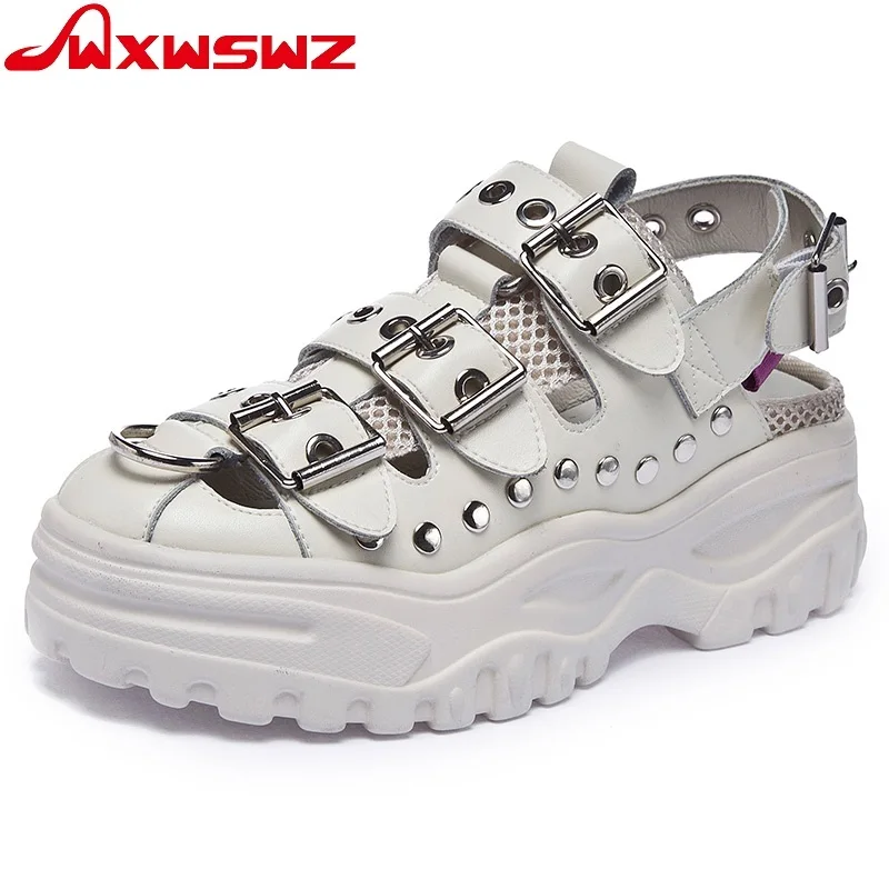 WXWSWZ 20019 new Summer Sandals Metal Sense Leather Heightening Shoes Thick-soled Muffin Shoes Fashion Women's Shoes
WXWSWZ 20019 new Summer Sandals Metal Sense Leather Heightening Shoes Thick-soled Muffin Shoes Fashion Women's Shoes