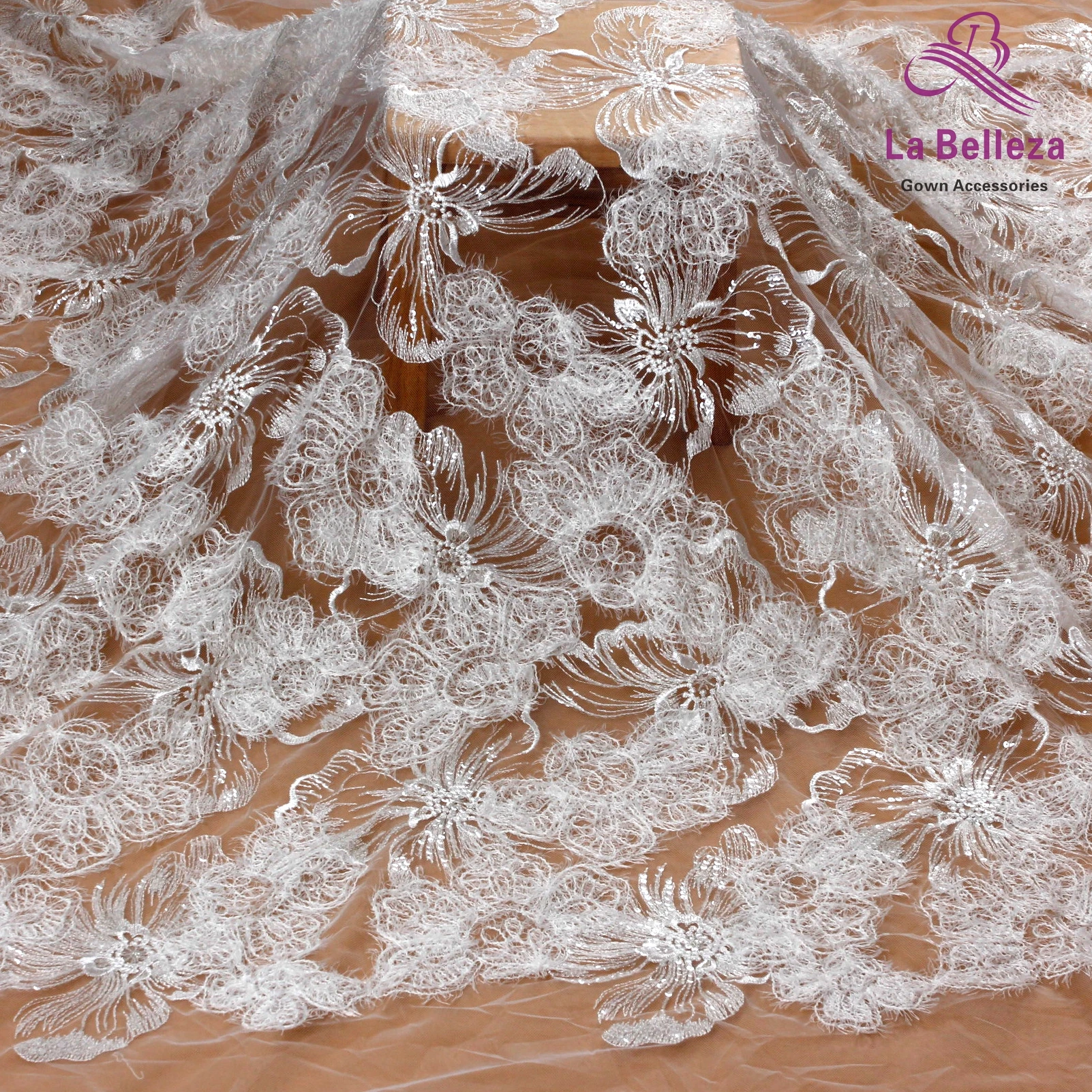 1 yard off white Bridal dress polyester clear sequins embroidery wedding dress lace fabric Sewing accessories
1 yard off white Bridal dress polyester clear sequins embroidery wedding dress lace fabric Sewing accessories