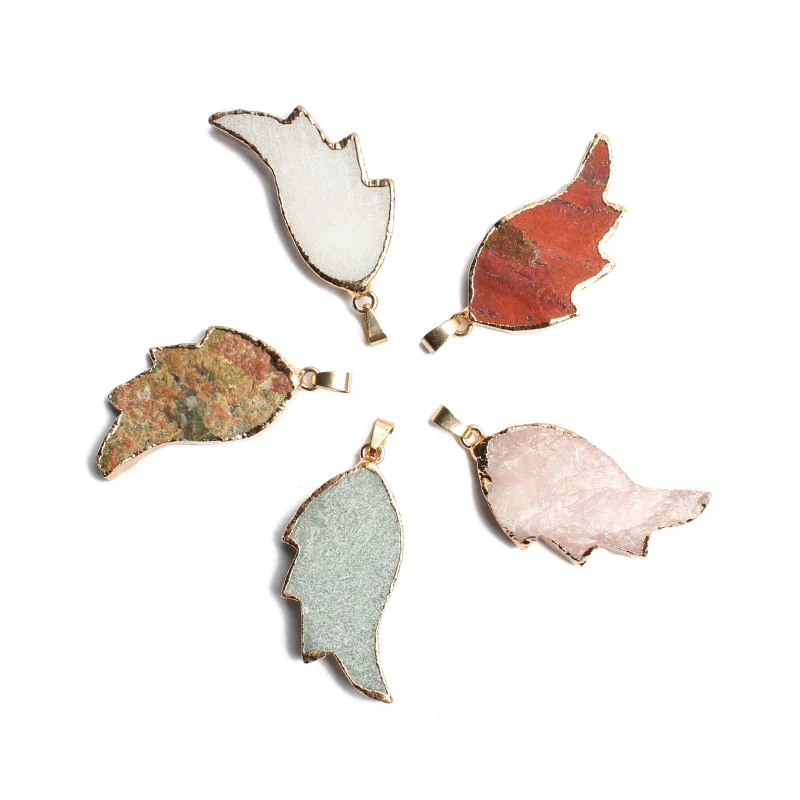 Natural Rough Stone Necklace Pendant 46*25mm Wing Pendant Rose Quartz White Agate Red Jasper Stone Charms Jewelry
Natural Rough Stone Necklace Pendant 46*25mm Wing Pendant Rose Quartz White Agate Red Jasper Stone Charms Jewelry