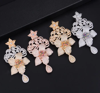 80MM Vivid Flower Pierced Big Flower Shape Drop Full Cubic Zirconia Dangle Earings Women Wedding Bridal Jewelry
80MM Vivid Flower Pierced Big Flower Shape Drop Full Cubic Zirconia Dangle Earings Women Wedding Bridal Jewelry