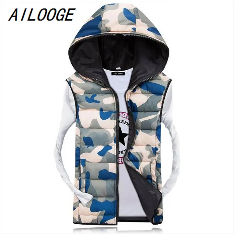 AILOOGE Men's Sleeveless Vest jacket 2017 New Winter Mens Hooded Camouflage Vests Male Warm Hooded Vest Waistcoat for men
AILOOGE Men's Sleeveless Vest jacket 2017 New Winter Mens Hooded Camouflage Vests Male Warm Hooded Vest Waistcoat for men