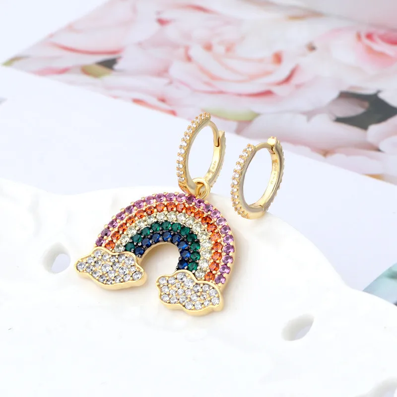 ZEF 925 Sterling Silver Stud Earrings with Zircon New Rainbow Personality Joker Cute Asymmetric Earrings,Simple and Elegant
ZEF 925 Sterling Silver Stud Earrings with Zircon New Rainbow Personality Joker Cute Asymmetric Earrings,Simple and Elegant