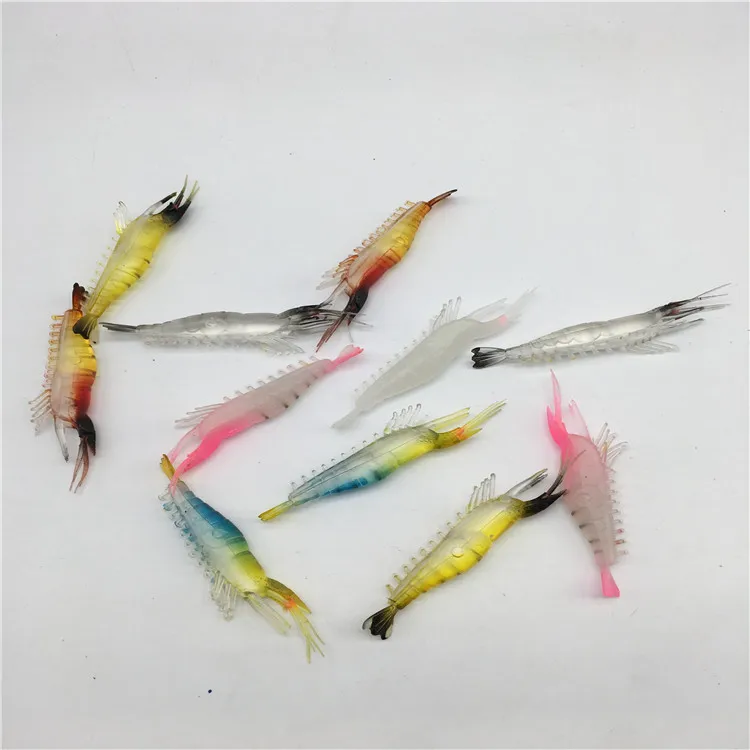 

1pc 86mm/3.6g Silicone Bait Shrimp Sea Fishing Lure Wobblers Floating Jigs Artificial Bait Bionic Soft Worm Carp Bass Lure Pesca