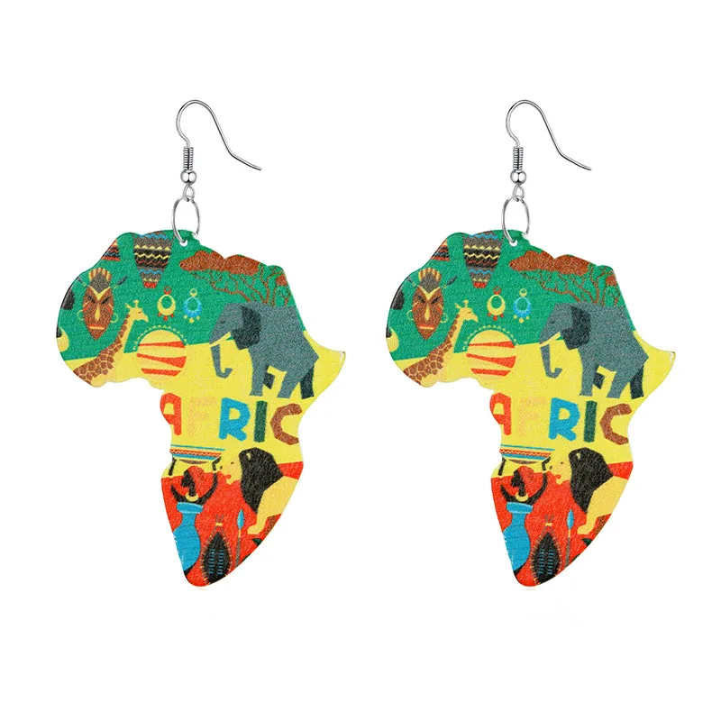 Wood Africa Map Queen Geometric Colorful Tropical African Women Earrings Vintage Party Club Jewelry Retro Wooden DIY Accessory
Wood Africa Map Queen Geometric Colorful Tropical African Women Earrings Vintage Party Club Jewelry Retro Wooden DIY Accessory
