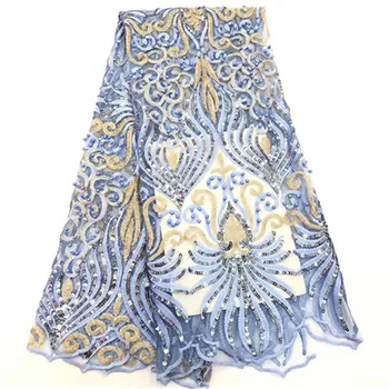 Blue African Lace Fabric 2019 Embroidered Nigerian Sequence Wedding Lace Fabric High Quality French Tulle Lace Fabric Beads
Blue African Lace Fabric 2019 Embroidered Nigerian Sequence Wedding Lace Fabric High Quality French Tulle Lace Fabric Beads