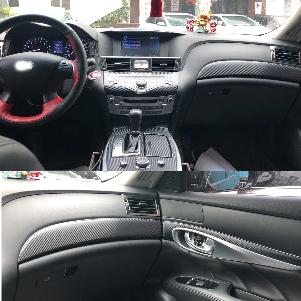 

Стайлинг автомобиля 3D/5D углеродное волокно Автомобильный интерьер центральная консоль изменение цвета молдинг наклейки для Infiniti M37 Q70 2013-2017