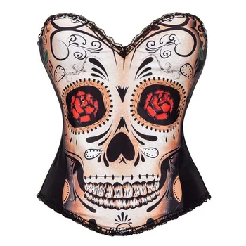 Black Skull Print Cotton Gothic Clothing Women Espartilhos Corset Corselet Sexy Corsets And Bustiers Vintage Burlesque Costumes
Black Skull Print Cotton Gothic Clothing Women Espartilhos Corset Corselet Sexy Corsets And Bustiers Vintage Burlesque Costumes