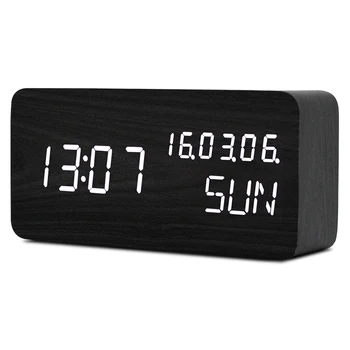 LED Digital Alarm Clock Wooden Sound Control Table Clock Calendar Week LED Display Desk Clock USB/Battery Power Travel Clock
LED Digital Alarm Clock Wooden Sound Control Table Clock Calendar Week LED Display Desk Clock USB/Battery Power Travel Clock