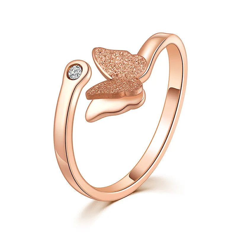 New hot selling 316 Titanium Steel ring matting butterfly 14KGP ring female opening little finger ring
New hot selling 316 Titanium Steel ring matting butterfly 14KGP ring female opening little finger ring
