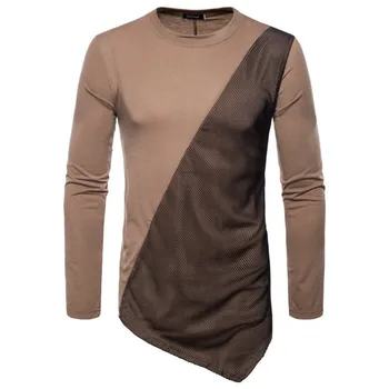 Mens Clothing Long Sleeve T Shirts Autumn New Mesh Irregular Hem Solid Color Tshirt Fashion Male Tops 4 Colour
Mens Clothing Long Sleeve T Shirts Autumn New Mesh Irregular Hem Solid Color Tshirt Fashion Male Tops 4 Colour