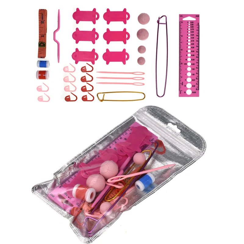 31pcs DIY Craft Tool Set Plastic Knitting Needles Stitch Markers Rubber Needles Cap Ruler Row Counter Household Sewing Accessory
31pcs DIY Craft Tool Set Plastic Knitting Needles Stitch Markers Rubber Needles Cap Ruler Row Counter Household Sewing Accessory