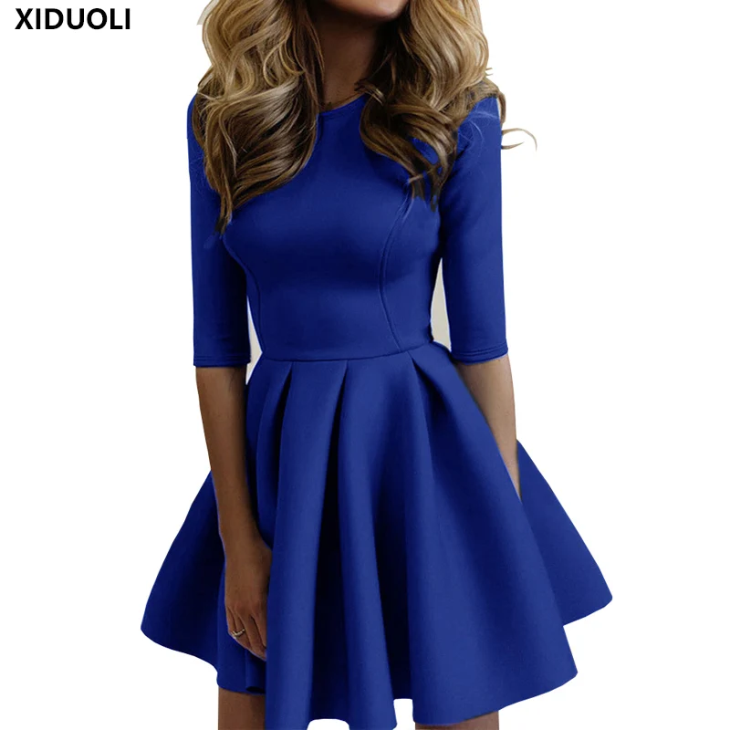 2019 Spring Autumn New Fashion Women Half-Sleeve A-Line Dress Solid Pleated Sexy Ladies Evening
2019 Spring Autumn New Fashion Women Half-Sleeve A-Line Dress Solid Pleated Sexy Ladies Evening