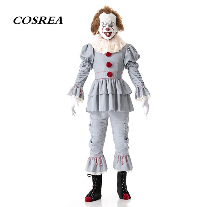 COSREA Hot Sale Stephen King's It Pennywise Cosplay Costume Terror Clown Mask Silvery Costumes Halloween Party Adult Women Men
COSREA Hot Sale Stephen King's It Pennywise Cosplay Costume Terror Clown Mask Silvery Costumes Halloween Party Adult Women Men