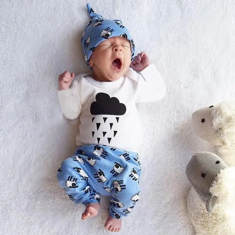 Newborn Infant Baby Girl Boy Cloud Romper+Pants+Hat Outfits Clothes Set soft material 2018 brand new baby set August 9
Newborn Infant Baby Girl Boy Cloud Romper+Pants+Hat Outfits Clothes Set soft material 2018 brand new baby set August 9