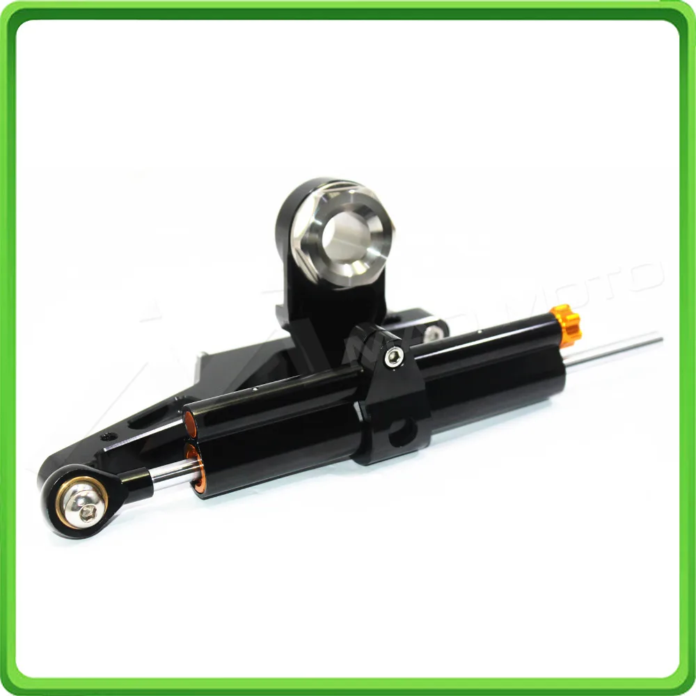 For Kawasaki Ninja ZX-6R ZX6R 636cc 2013 2014 2015 2016 2017 Steering Damper Stabilizer & Bracket Mount Kit Black color (8)