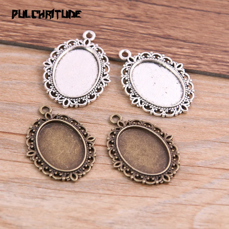 PULCHRITUDE 10pcs 13*18mm Inner Size Two Color Metal Alloy Simple Oval Cabochon Pendant Setting Jewelry Findings P6806
PULCHRITUDE 10pcs 13*18mm Inner Size Two Color Metal Alloy Simple Oval Cabochon Pendant Setting Jewelry Findings P6806