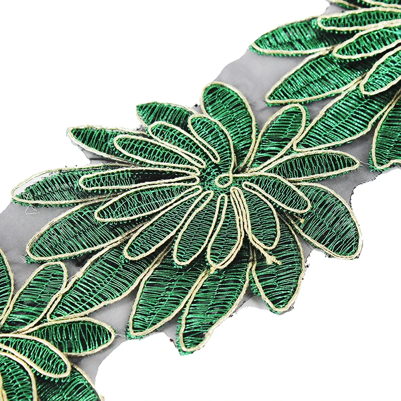 10yard Green Gold Metallic Flower Embroidery Lace Fabric Trim Cord Guipure Lace Motifs Venise Clothes Decorated Sewing T2052
10yard Green Gold Metallic Flower Embroidery Lace Fabric Trim Cord Guipure Lace Motifs Venise Clothes Decorated Sewing T2052